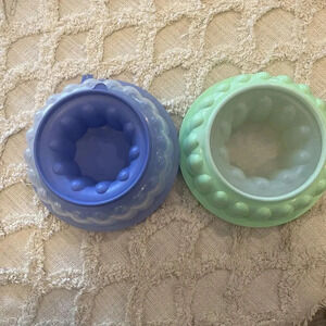 Set Of 2 Tupperware Large Gelatin Jello Jel-Ring Mold 6 Cup Lilac And Green